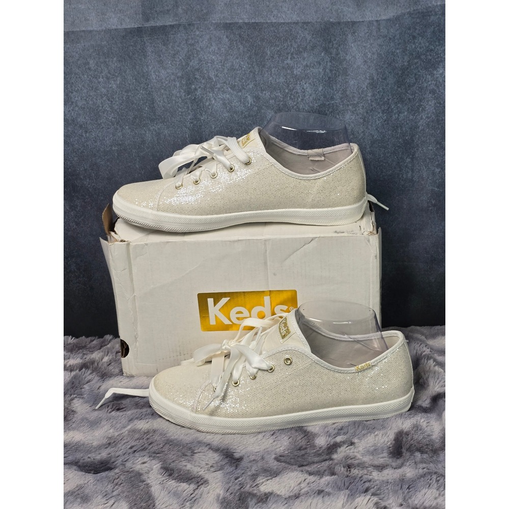 NWB Keds Kickstart‎ Celebration Ivory Sparkle Sneakers EU 38 / Kid 6 /Womens 7.5